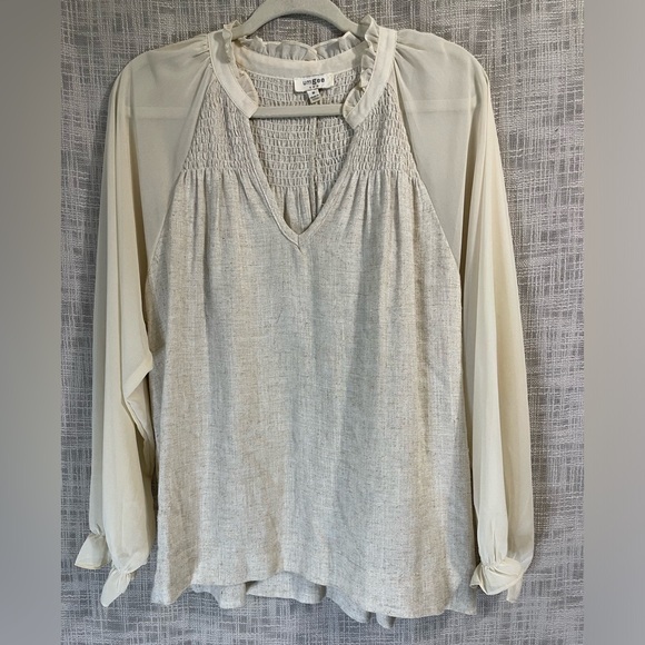 Umgee peasant top, long sleeve smocking top - Picture 1 of 6